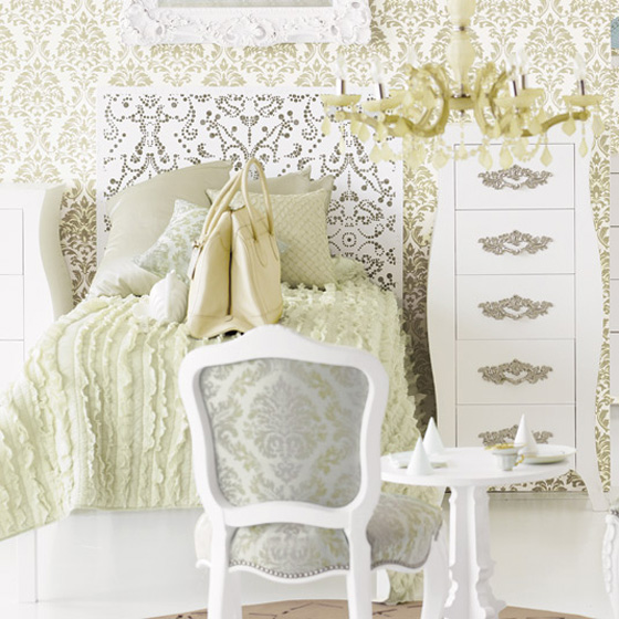 اللون الابيض شعار غرف النوم الجديده