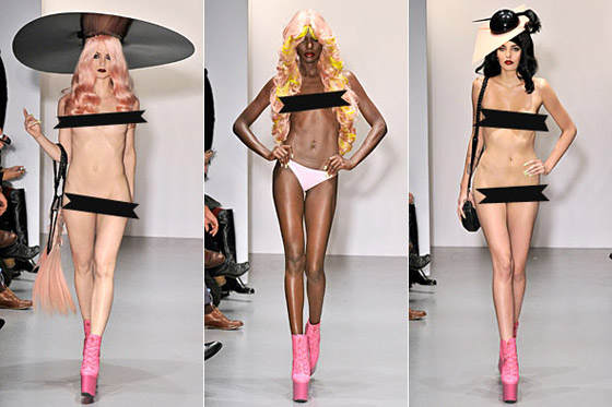 عارضات الأزياء على منصة لندن عاريات.. إنتبهوا للتسريحة!! 