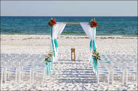 مجموعة مميزة لديكورات حفلات الزفاف على شاطئ البحر!