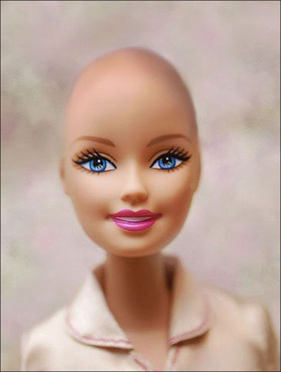 باربي صلعاء وجميلة.. حملة لدعم الاطفال المصابات بالسرطان!!