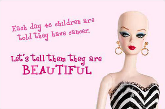 باربي صلعاء وجميلة.. حملة لدعم الاطفال المصابات بالسرطان!!