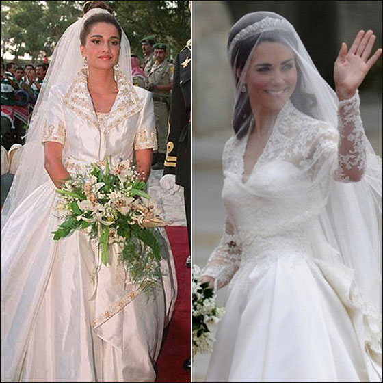كيت ميدلتون تتفوق على الملكة رانيا بالاناقة لعام 2011!