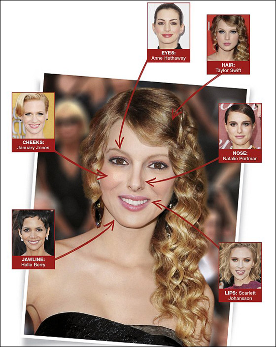 مجلة تصنع وجه المرأة المثالية وتجمع بين انف بورتمان وشفاه جوهانسون